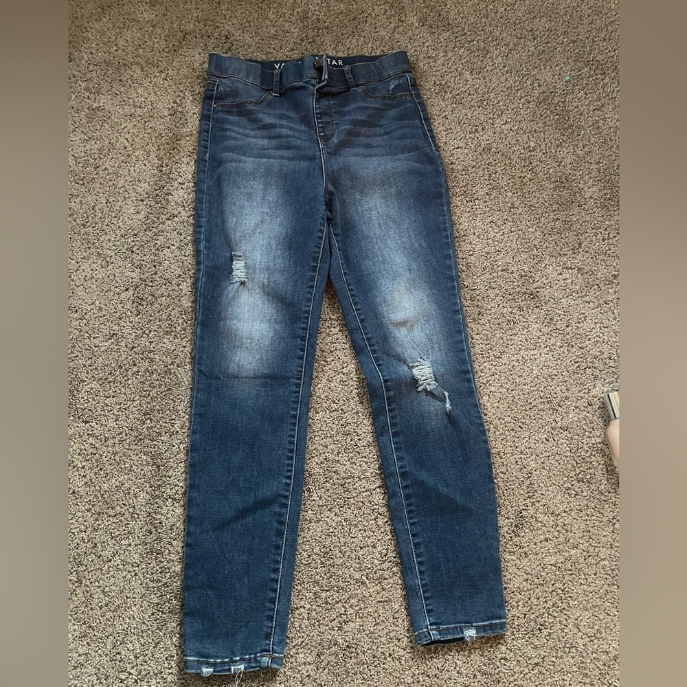 Vanilla Star Blue Skinny Jeans with Distressed Details